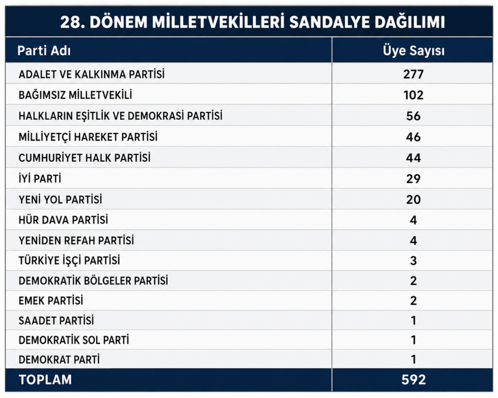 Milletvekilleri Yeni Dağılım!
