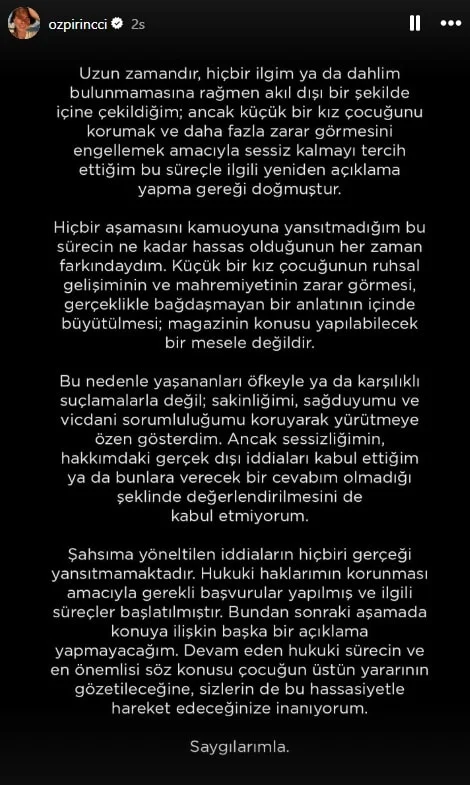 Özge Özpirinççi Sessizliğini Bozdu!